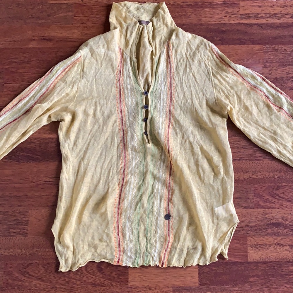 Roberto Cavalli. Class long sleeve shirt. 82% linen. 18%metall.size 50. Inter